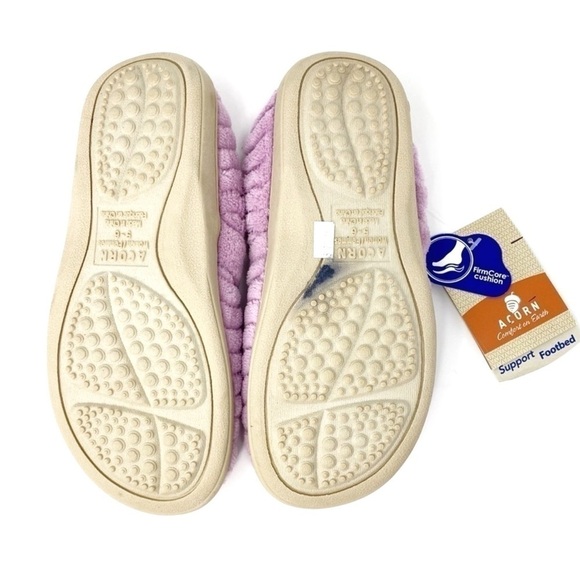 Acorn Slippers Spa Support Women’s Size Small 5-6 Pink Terry Plush Soft New NWT - Picture 3 of 8